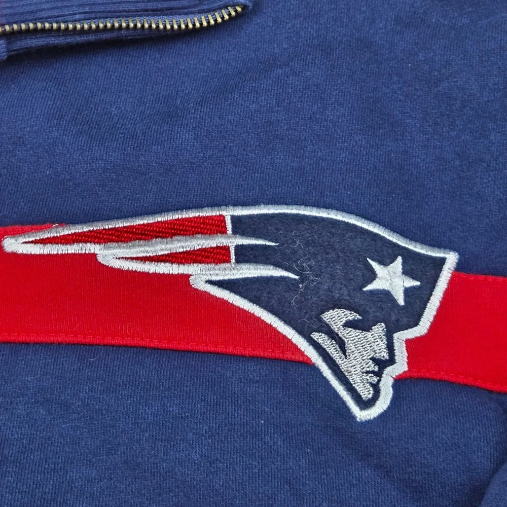 NFL Collection New England Patriots Jacket Mens L Full-Zip Fleece Navy Red Blue